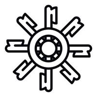 Symbol für Wassermühlenrad, Umrissstil vektor