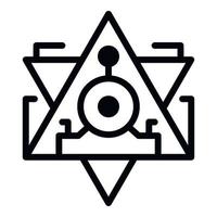 Pyramiden-Alchemie-Symbol, Umrissstil vektor