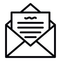 E-Mail-Briefsymbol, Umrissstil vektor