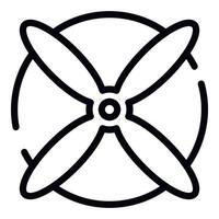 Flugzeug-Propeller-Symbol mit vier Blättern, Umrissstil vektor