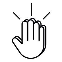 Hand gibt fünf Symbol, Umrissstil vektor