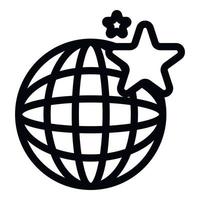 Symbol für globales Einkaufszentrum, Umrissstil vektor