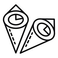 Sushi-Kegel-Symbol, Umrissstil vektor