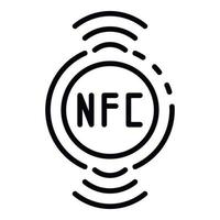 nfc chip ikon, översikt stil vektor