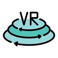 VR-Reality-Symbol Farbumrissvektor vektor