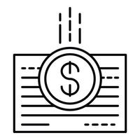 Symbol für Geldscheinpapier, Umrissstil vektor