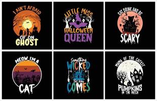 Halloween-T-Shirt-Design-Paket vektor