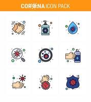 einfacher Satz von covid19-Schutz blau 25 Icon Pack-Symbol enthalten Bakterien scannen Pflegevirus Bakterien virales Coronavirus 2019nov Krankheitsvektor-Designelemente vektor