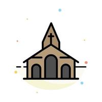 byggnad jul kyrka vår abstrakt platt Färg ikon mall vektor