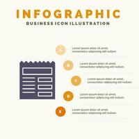 dokument text grundlegende ui solide symbol infografiken 5 schritte präsentation hintergrund vektor