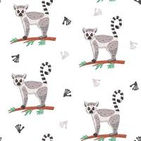 lemur sömlös mönster vektor