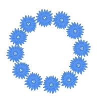 blå blomma ram vektor
