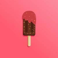 Schokoladen-Haselnuss mit Erdbeersoßen-Eis-Vektor-Illustration vektor