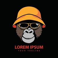 tolles cooles Gorilla-Logo-Design. vektor