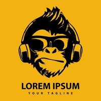 tolles cooles Gorilla-Logo-Design. Vektor-Illustration. vektor