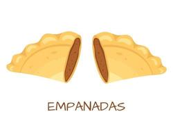 empanadas. populär latin amerikan snabb mat. vektor illustration