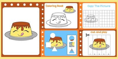 Arbeitsblattpaket für Kinder mit Pudding. Spaß am Lernen für Kinder vektor