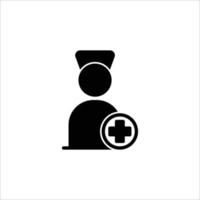 Krankenschwester-Symbol. festes Symbol vektor