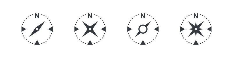 kompass ikoner. navigering Utrustning tecken. riktning tecken. vind reste sig ikon. vektor illustration