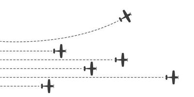 Flugzeuge. Flugzeug zum Erfolg Ziele gehen. start des geschäftsfinanzkonzepts. Vektor-Illustration vektor