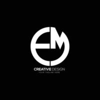 EM kreatives Logo in Form eines modernen Buchstabenkreises vektor