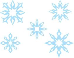 mehrere Winterschneeflocken, scharf und blau vektor