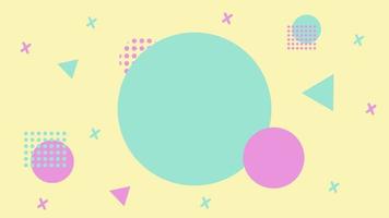 rosa und blaugrüner Memphis-Vektor mit geometrischen Formen auf cremefarbenem Hintergrund, geeignet für Banner, Layout, Tapete, Desktop, Flyer. vektor