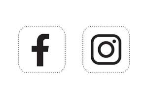 Facebook och Instagram logotyp vektor