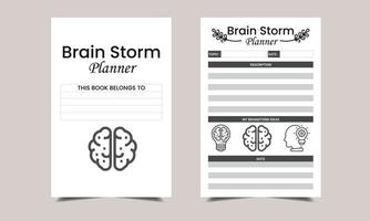 brainstorm planer kdp innenarchitektur. Druckbares Logbuch vektor