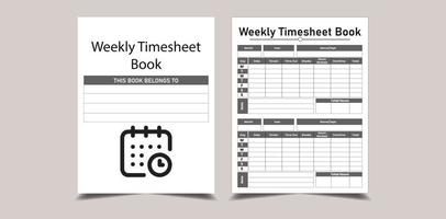 wöchentliches Stundenzettelbuch kdp interior vektor