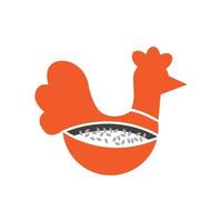snabb mat friterad kyckling logotyp design vektor illustration