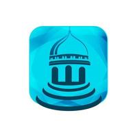 islamisches zentrum gebäude moslemisches zentrum moschee logo design grafik konzept vektor