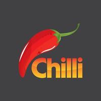 rote grüne scharfe Paprika-Chili-Logo-Vektorschablonen-Designillustration vektor