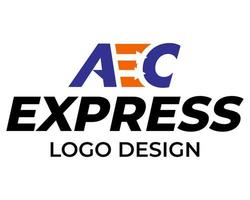 Buchstabe aec Monogramm Expedition Logo Design. vektor