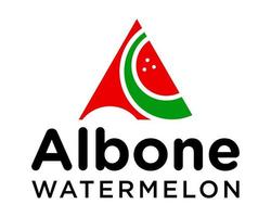 Schreiben Sie ein Monogramm-Wassermelonen-Obst-Logo-Design. vektor