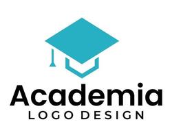 geometrisk akademi hatt logotyp design. vektor