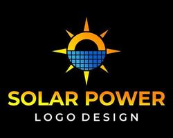sol- kraft industri logotyp design. vektor