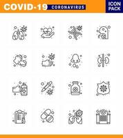 25 Coronavirus Notfall Iconset blaues Design wie Hände Hals genomische Menschen Gesundheitswesen virales Coronavirus 2019nov Krankheitsvektor Designelemente vektor