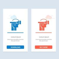 Virtual-Reality-Headset-Technologie blau und rot herunterladen und jetzt kaufen Web-Widget-Kartenvorlage vektor