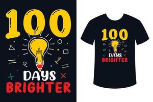 100 Tage helleres Kinder-T-Shirt-Design vektor