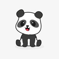 niedliche baby panda sitzen cartoon vektor symbol illustration. Tier Baby Symbol Konzept isoliert freien Vektor. flacher Cartoon-Stil freier Vektor
