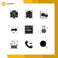 9 Icon Set Solid Style Icon Pack Glyphensymbole isoliert auf weißem Hintergrund für responsives Website-Design vektor