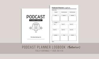 podcast planerare loggbok mall design vektor