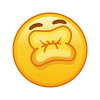 kissing ansikte med skrattande ögon stor storlek av gul emoji leende vektor