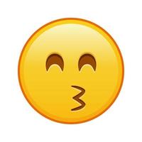 Küssendes Gesicht mit lachenden Augen, groß mit gelbem Emoji-Lächeln vektor