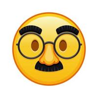 Gesicht mit Brille und Schnurrbart, groß, gelbes Emoji-Lächeln vektor