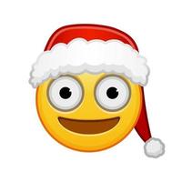 jul ansikte med stor ögon stor storlek av gul emoji leende vektor