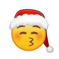 jul kissing ansikte med stängd ögon stor storlek av gul emoji leende vektor