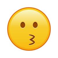 Küssendes Gesicht groß mit gelbem Emoji-Lächeln vektor