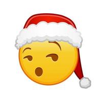 weihnachten grinsendes flirtendes gesicht große größe des gelben emoji-lächelns vektor